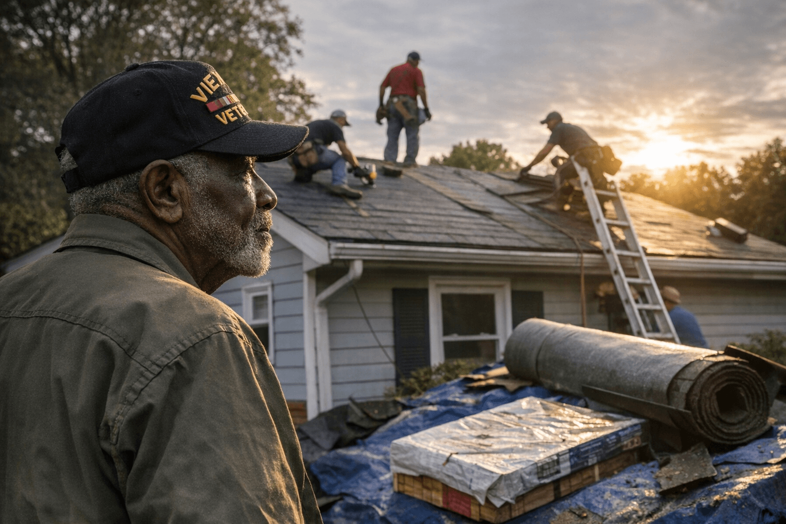 Greensboro veteran gets donated roof after community groups step in