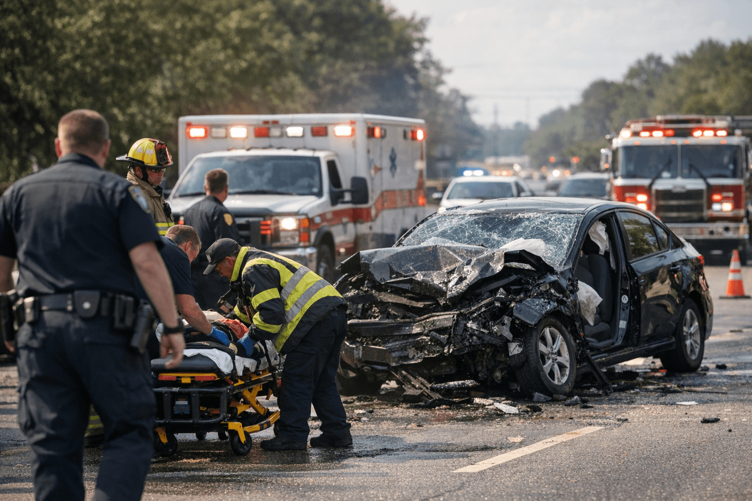 Crash closes Bridford Parkway in Greensboro, one seriously injured