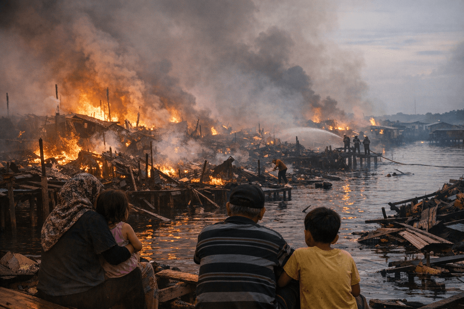 Fire destroys 1,000 homes in Sabah water village, displacing thousands