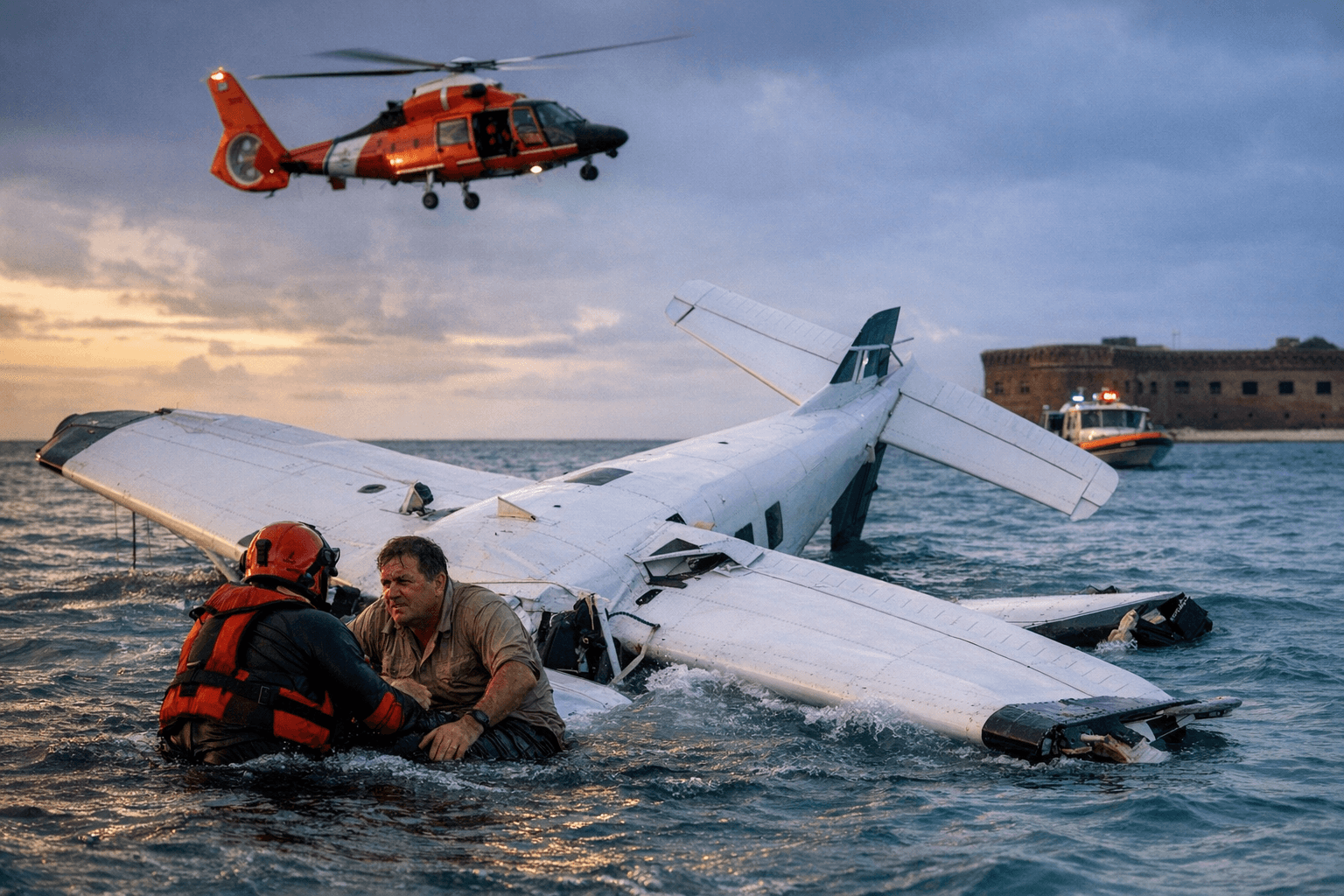 Pilot unharmed after seaplane crashes off Dry Tortugas National Park