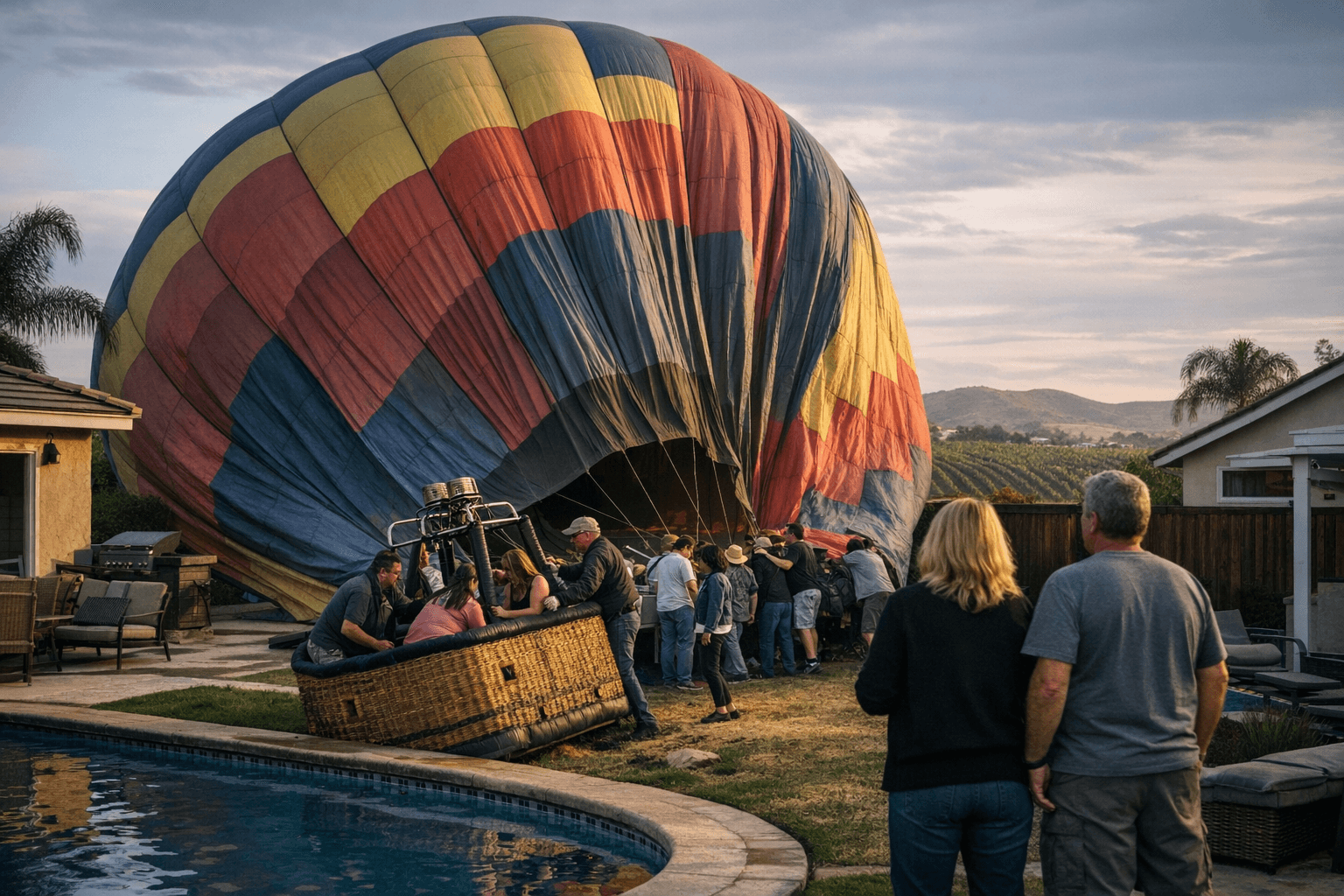 Hot-air balloon makes emergency landing in Temecula backyard, no injuries reported