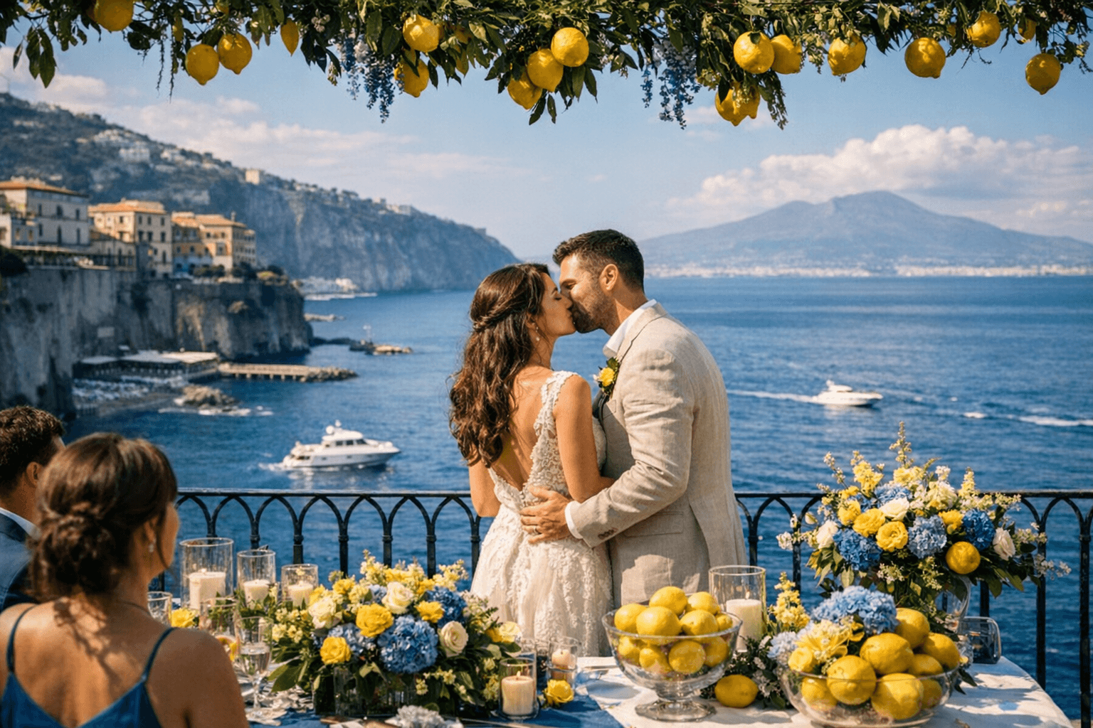 Sorrento Wedding Drenched in Mediterranean Blues and Lemon Yellow Elegance