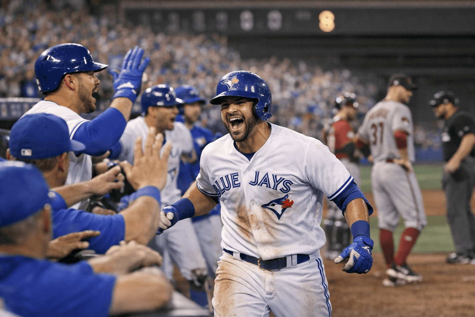 Blue Jays erupt for eight-run first inning, rout Diamondbacks 10-4