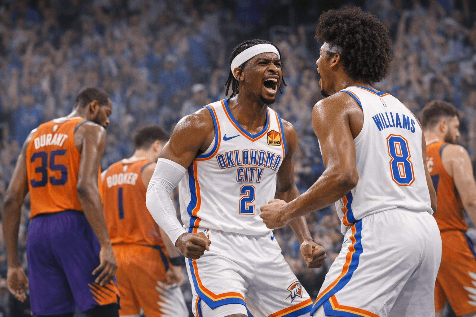 Thunder rout Suns in Game 1 as Gilgeous-Alexander, Williams shine