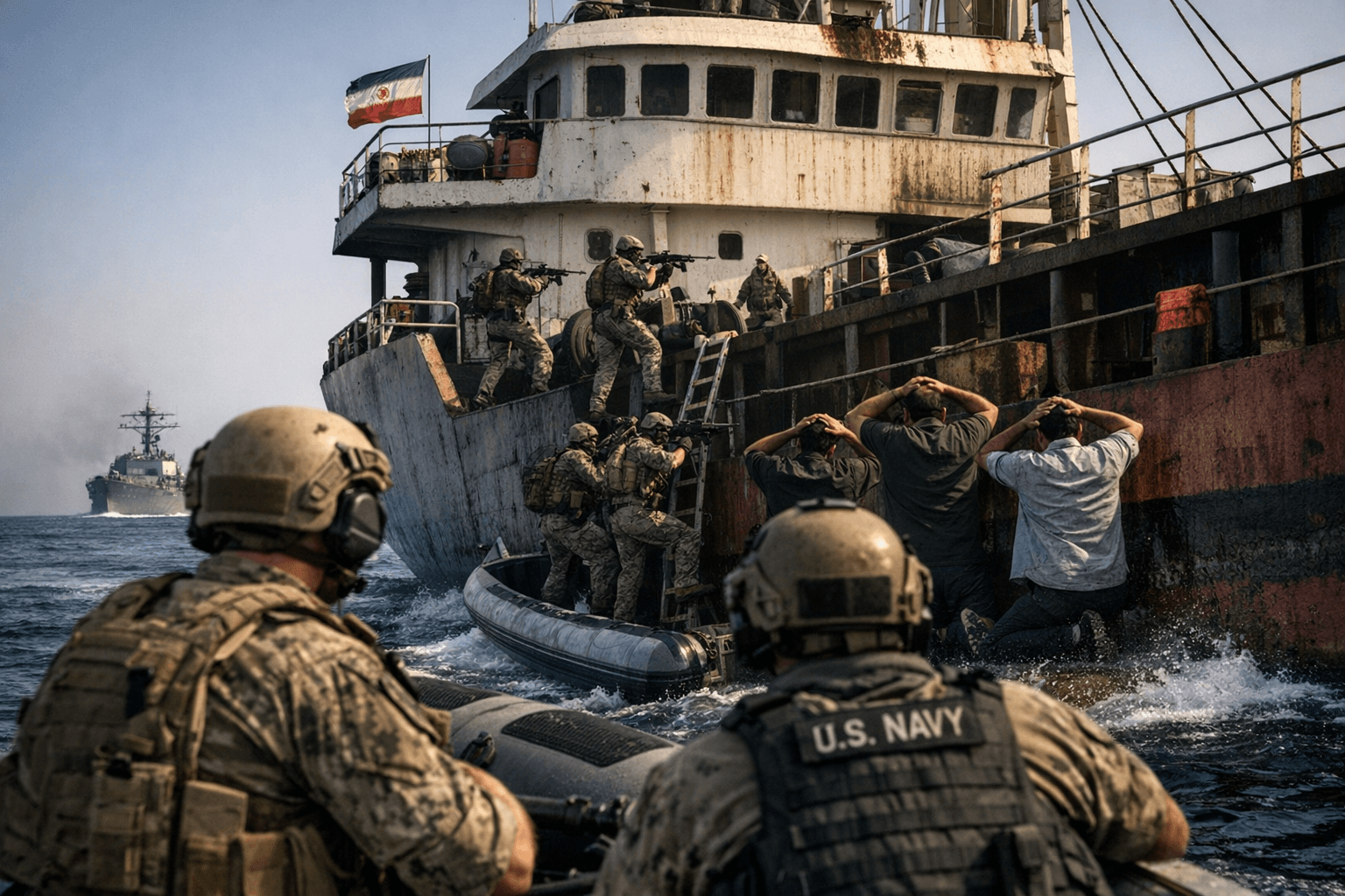 US Navy Seizes Iranian Ship in Gulf of Oman Blockade Enforcement