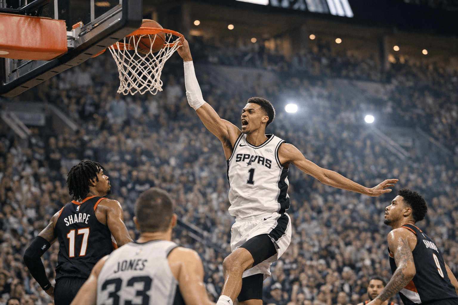 Wembanyama scores 35 in playoff debut, Spurs beat Blazers in Game 1
