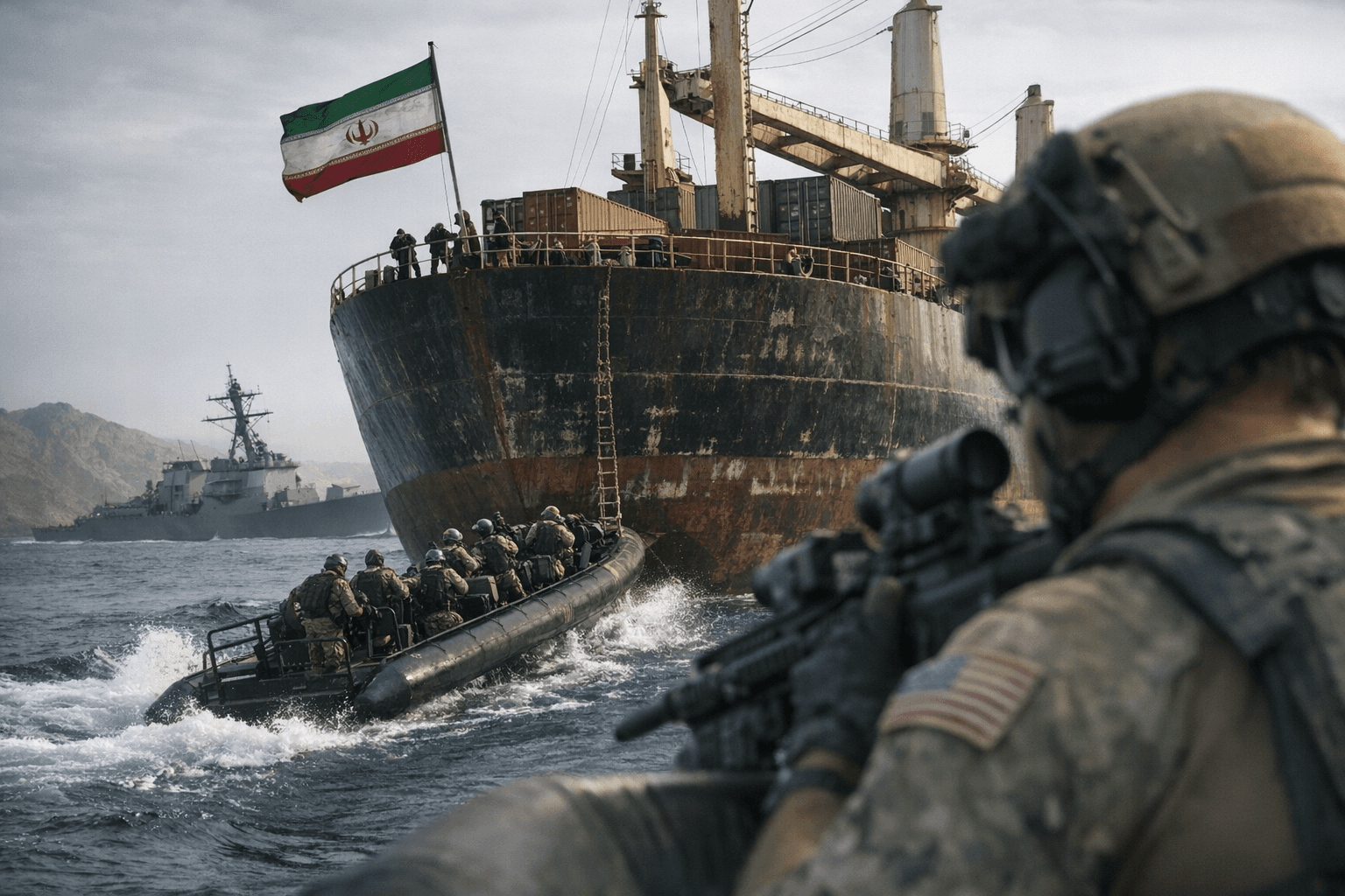 U.S. Seizes Iranian Cargo Ship Near Hormuz as Tariff Refunds Begin