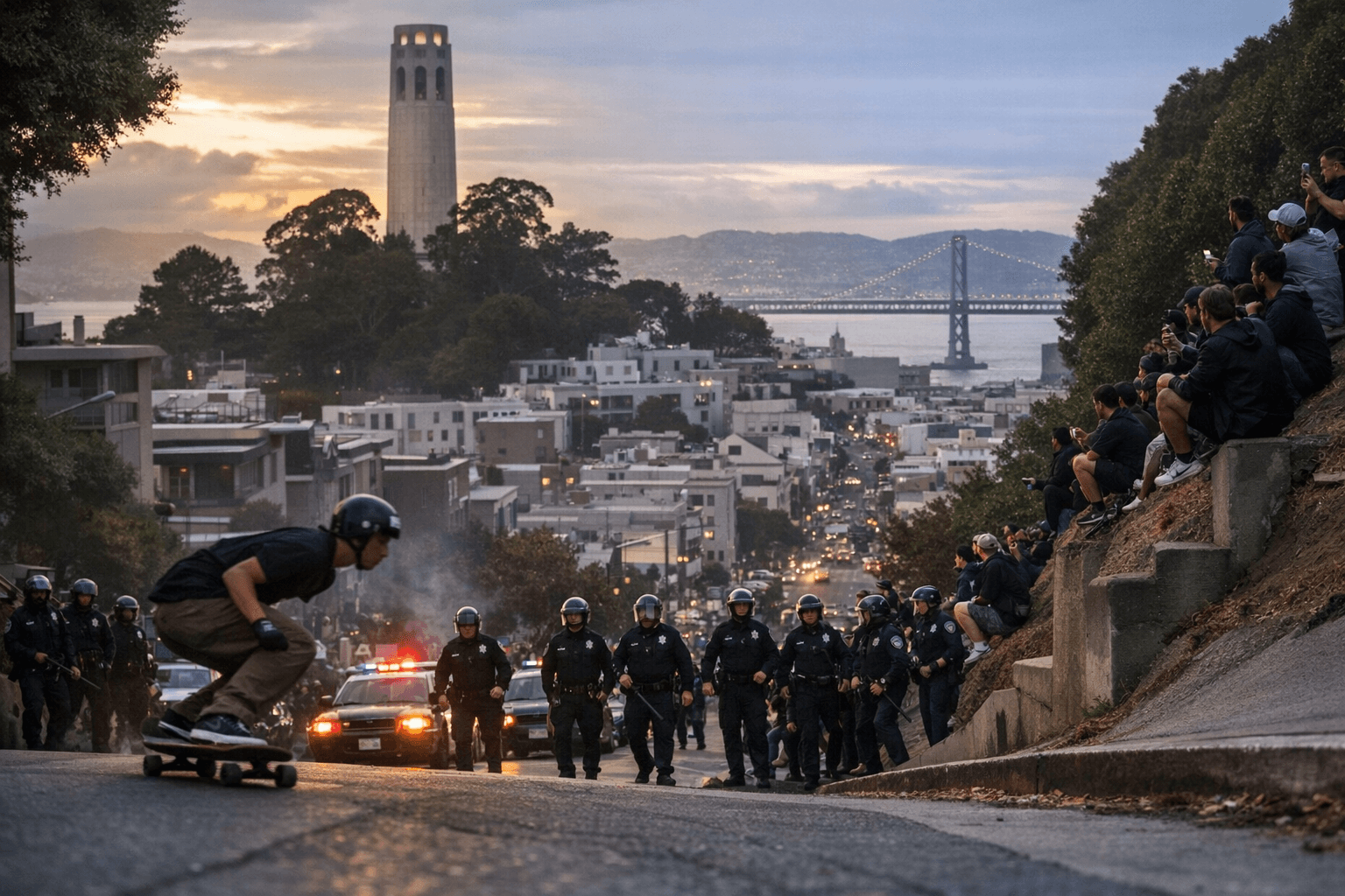 San Francisco Hill Bomb moves to Telegraph Hill under heavy police presence