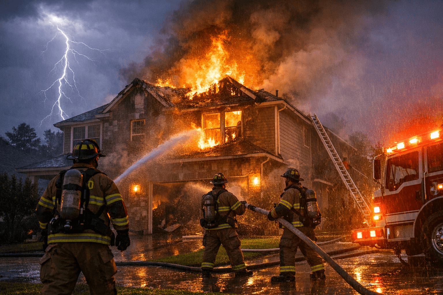 Lightning strike sparks northeast Harris County house fire, no injuries reported