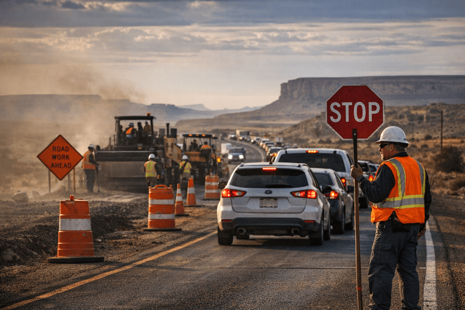 US 160 pavement work near Tuba City to bring long traffic delays, lane shifts