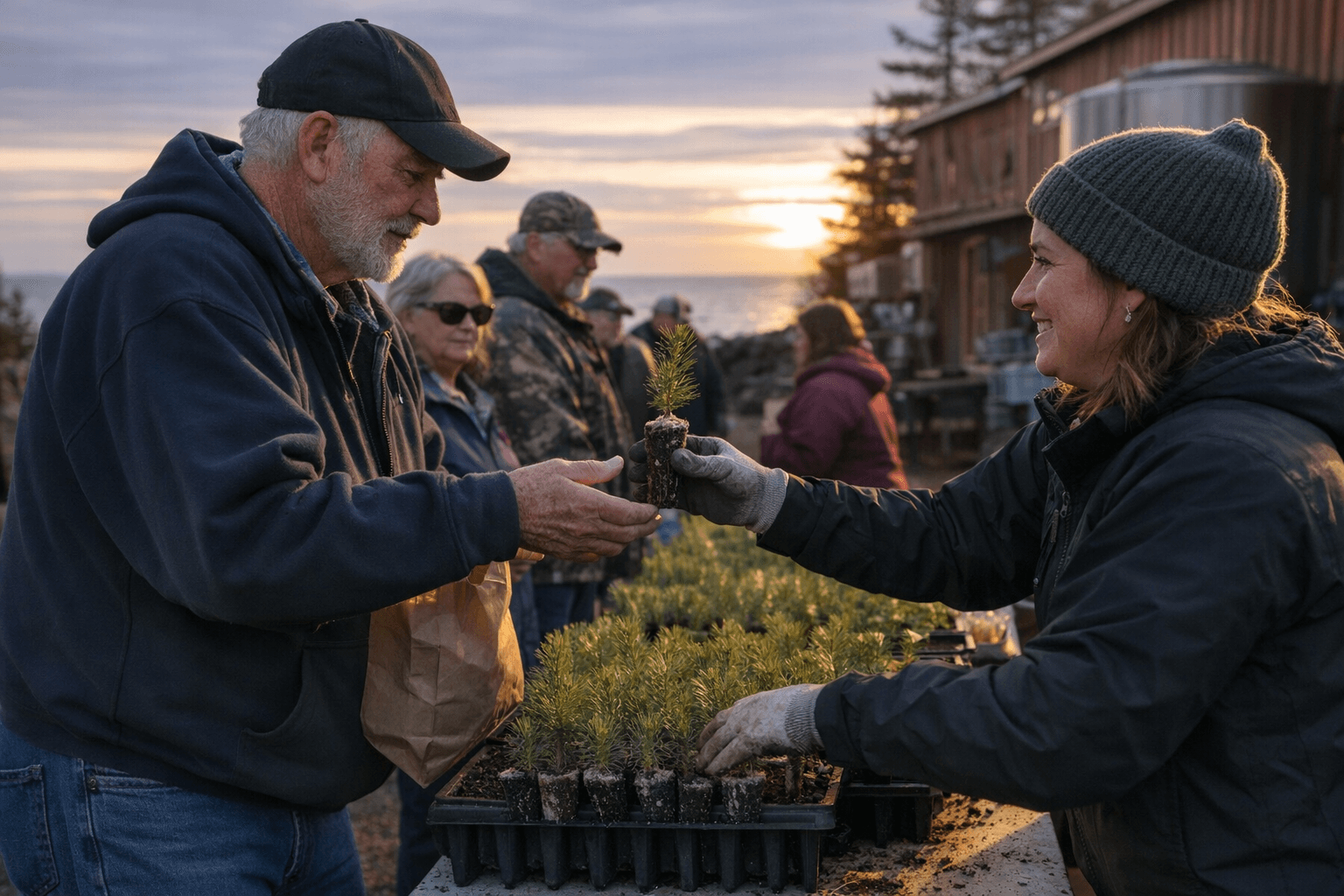 Castle Danger Brewery gives away white pine seedlings for Arbor Day