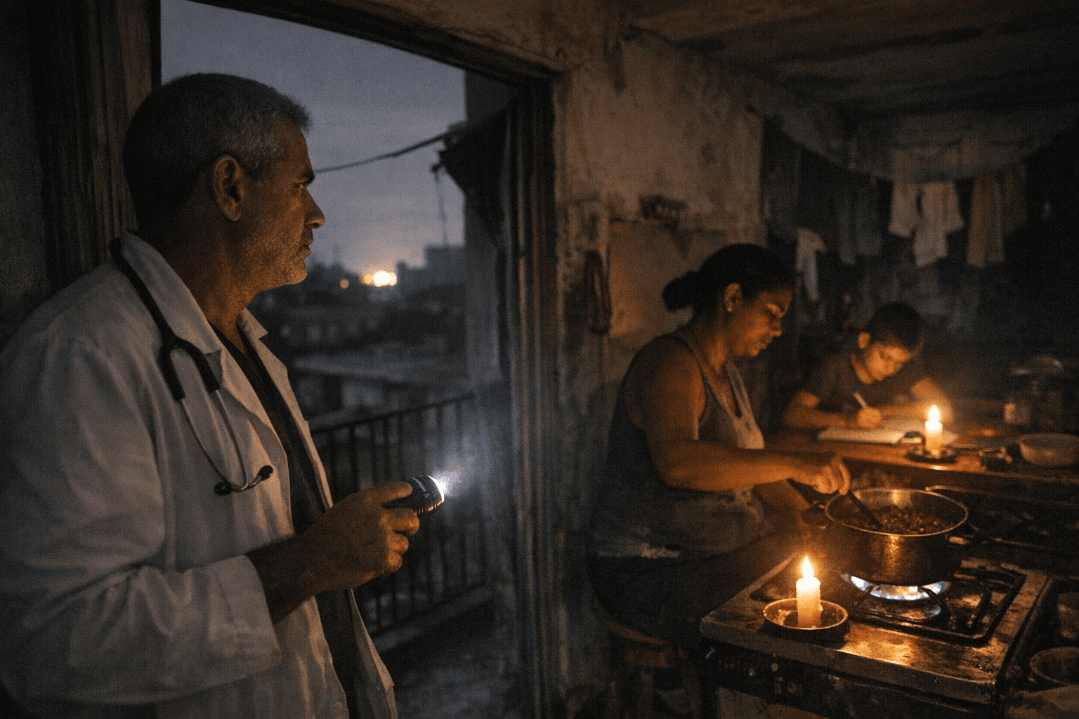 Cuba's doctors' neighborhood endures blackouts, fear, and nightly improvisation