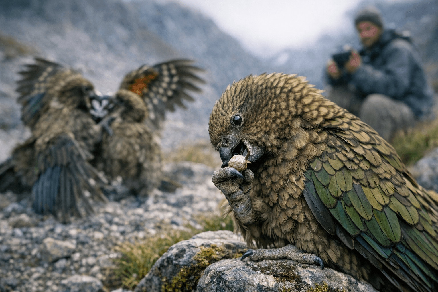 Disabled kea parrot Bruce stuns scientists with tool use, social dominance