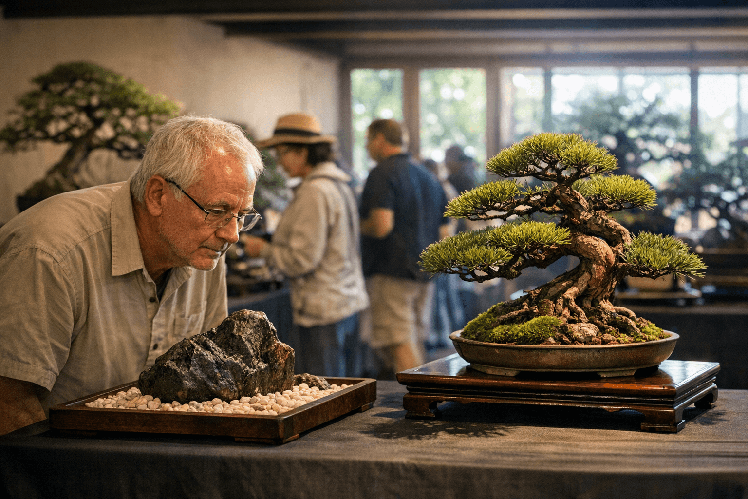 Phoenix Bonsai Society spring show pairs bonsai and suiseki free weekend event