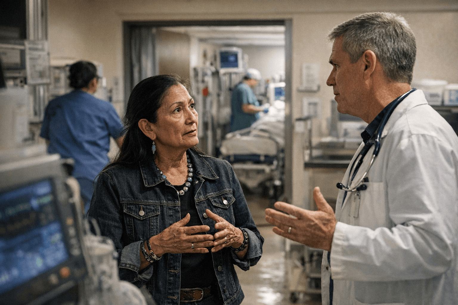 Haaland visits Gallup hospital, pledges action on rural staffing shortages