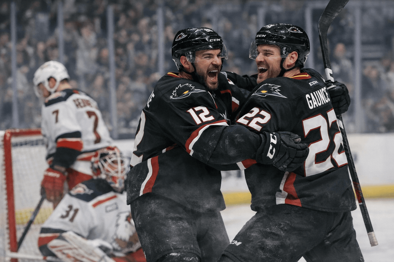 Monsters rally past Griffins 6-4, clinch third in North Division