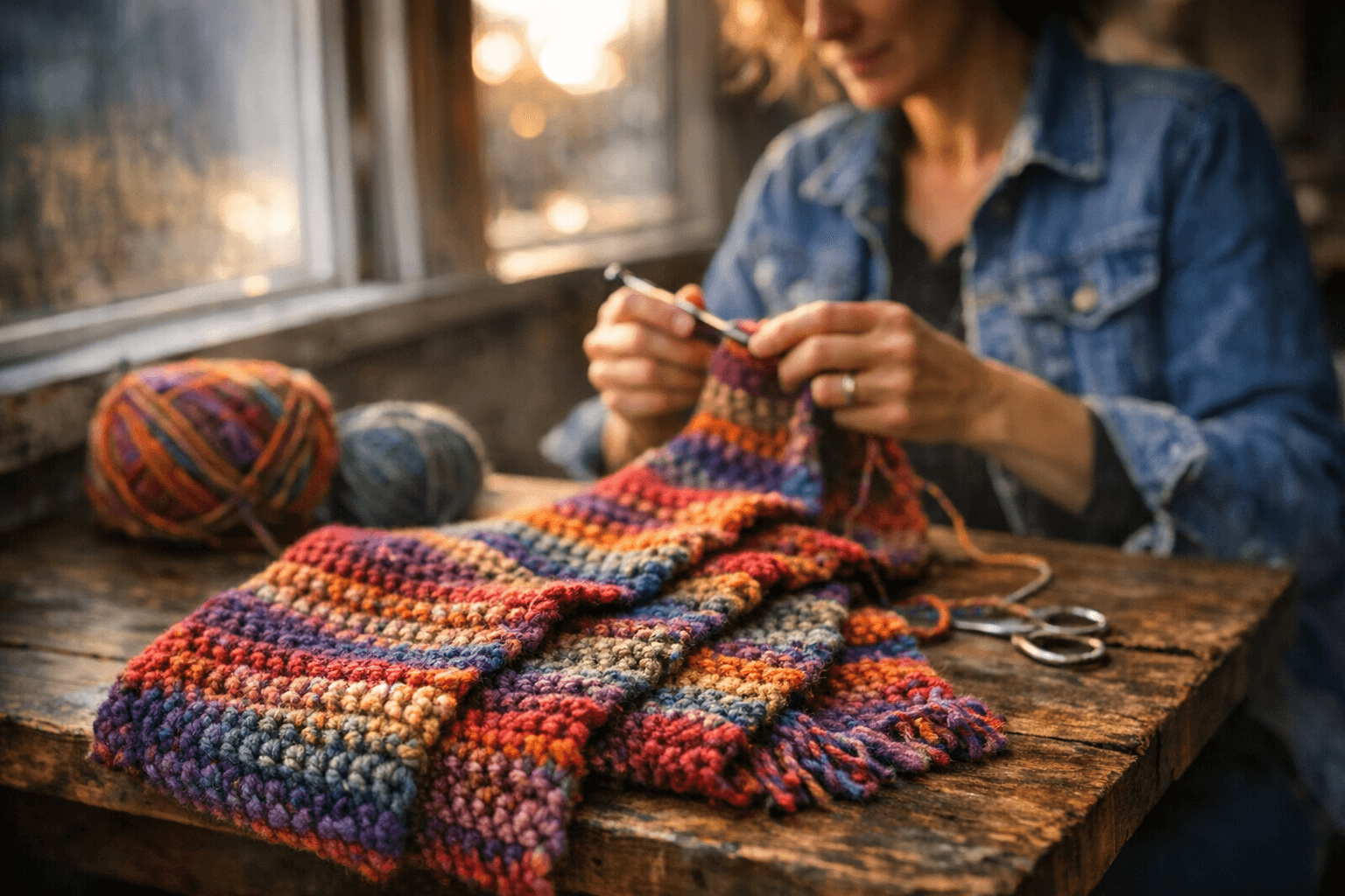 Free Crochet Melange Scarf Pattern Offers Easy Colorful Texture