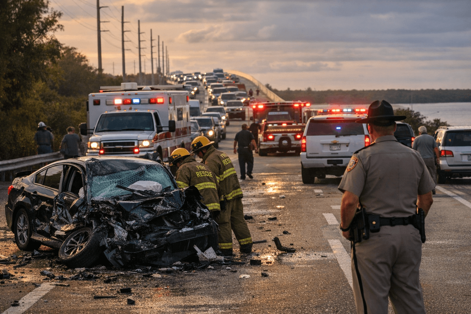 Crash closes US-1 southbound at mainland connector, later cleared