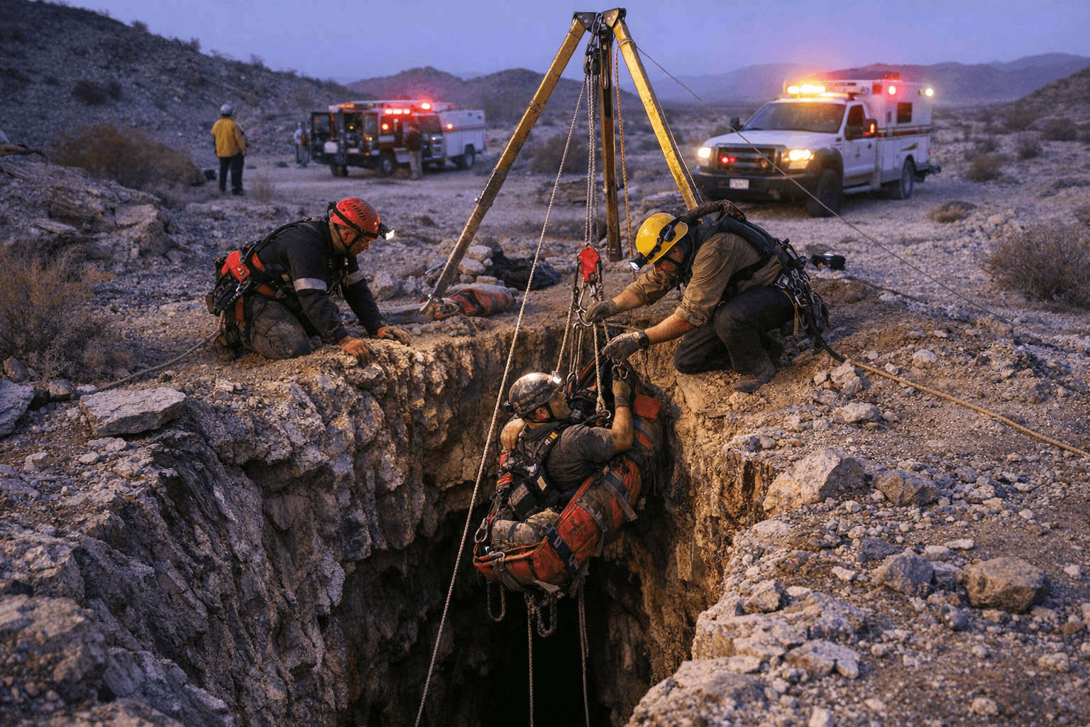 Two rescued after falling into abandoned mine shaft near Quartzsite