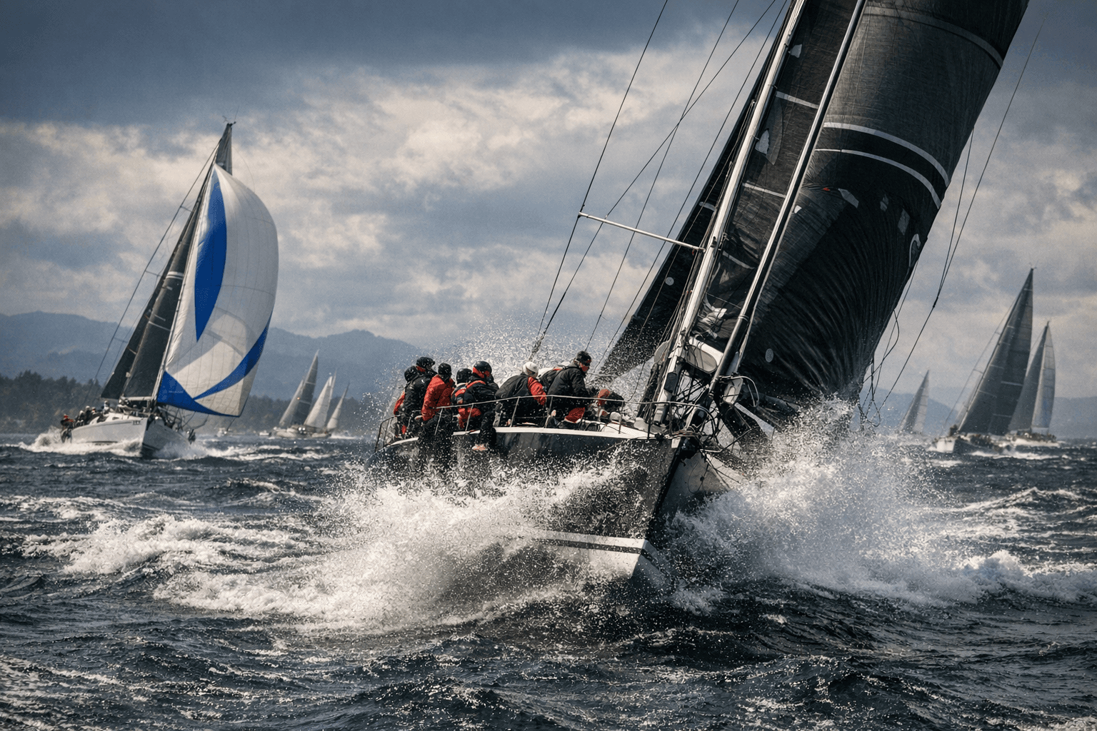 Fast winds, reverse start drive record Southern Straits Race
