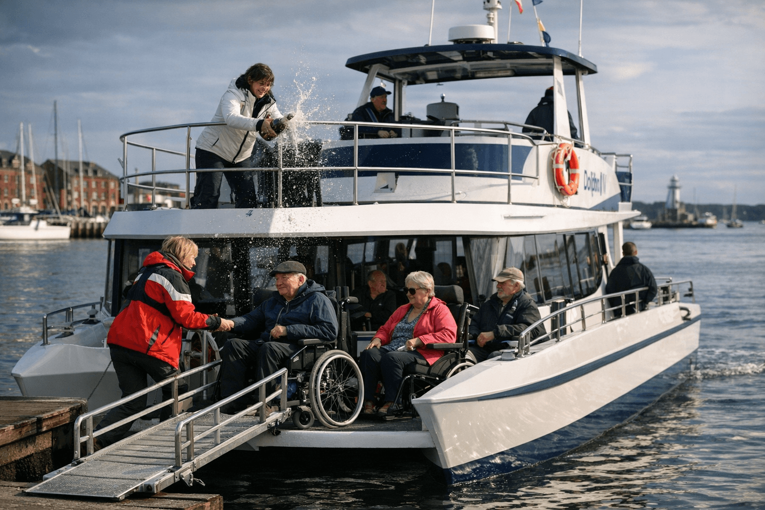 Dolphin IV launches in Poole Harbour, expanding disabled access trips