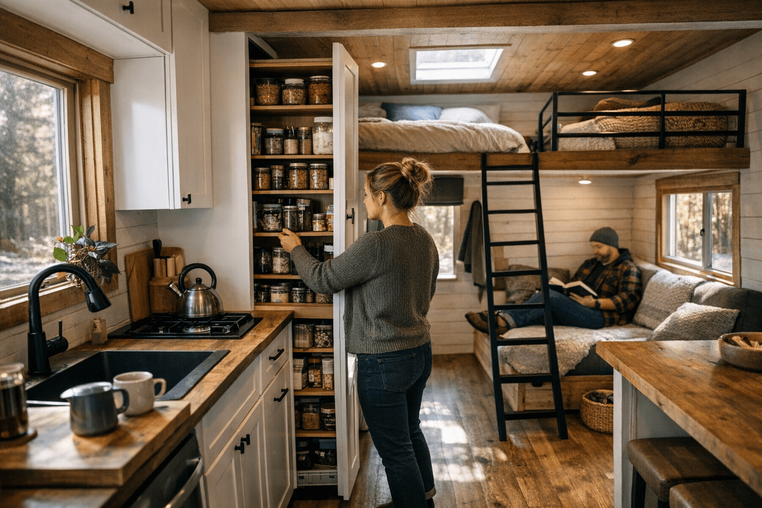 Backcountry Tiny Homes’ Scandi Inn packs comfort and storage into 270 square feet