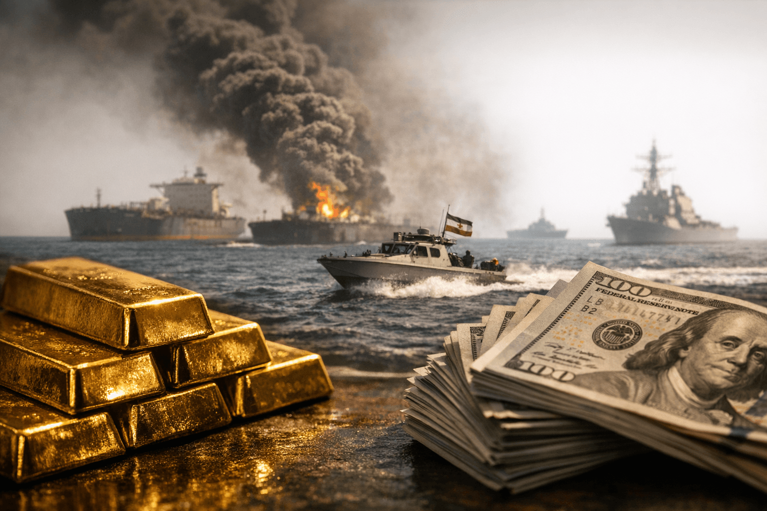 Gold slips as dollar firms, Hormuz tensions spark inflation fears