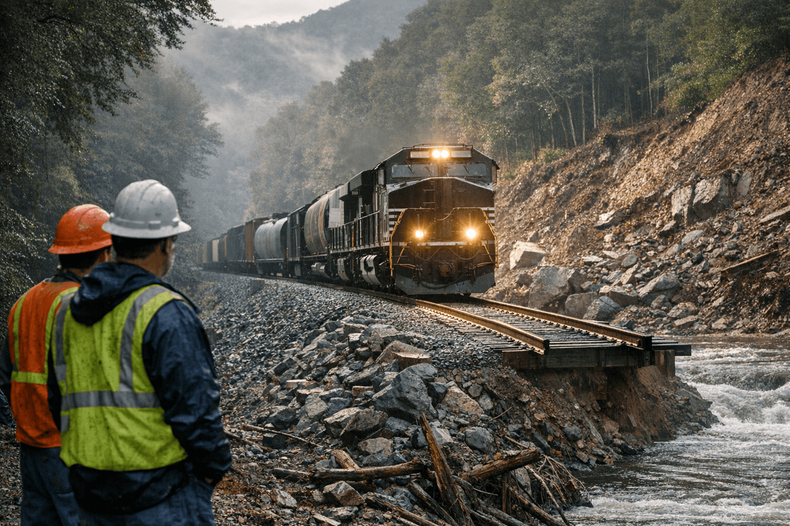 First train rolls from Old Fort to Asheville after Hurricane Helene repairs