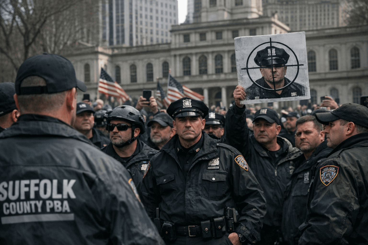 Suffolk PBA joins NYC rally against police doxxing and harassment