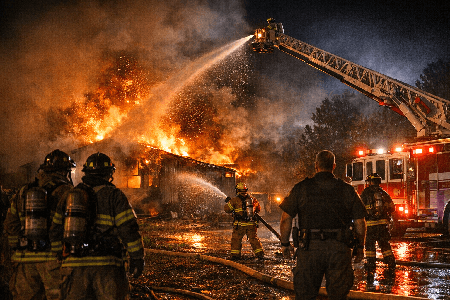 Multi-agency crews battle late-night structure fire near Creswell, no injuries reported