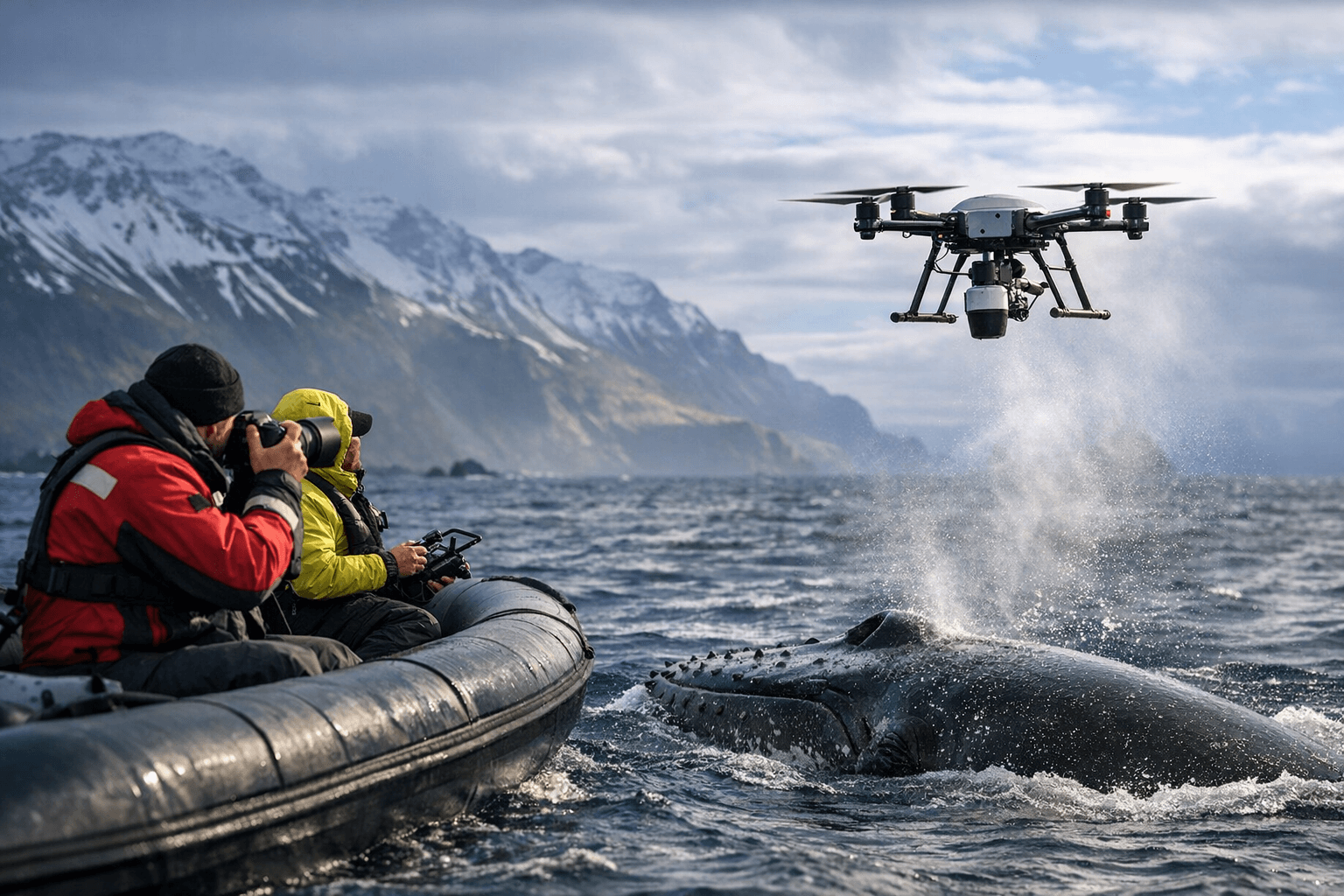 3D Printed WHASER Drone System Measures Humpback Whales in Iceland