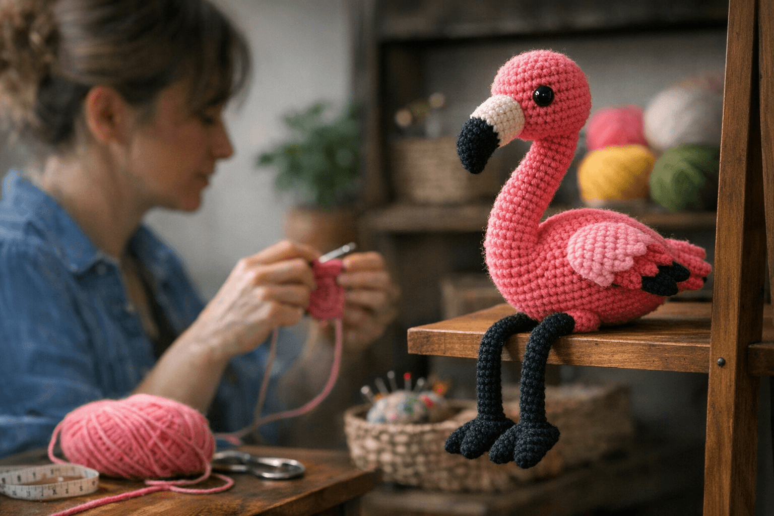 Flamingo Amigurumi Pattern Blends Bright Decor with Core Crochet Skills