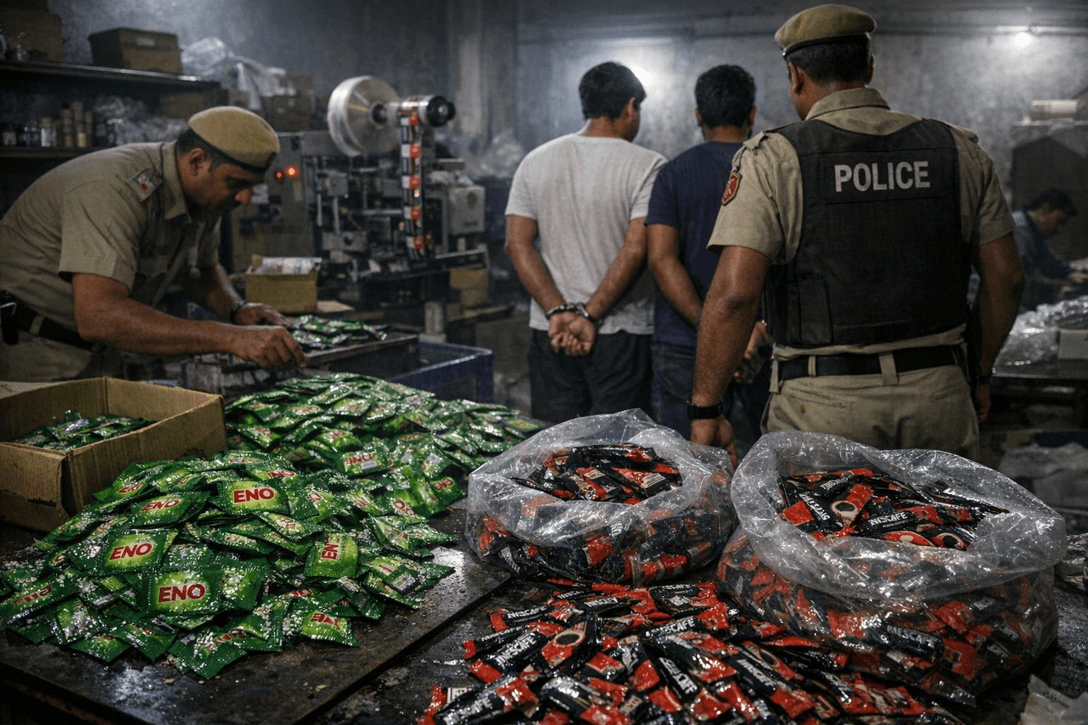 Delhi Police Bust Fake Eno, Nescafe Factory, Seize 100,000 Sachets