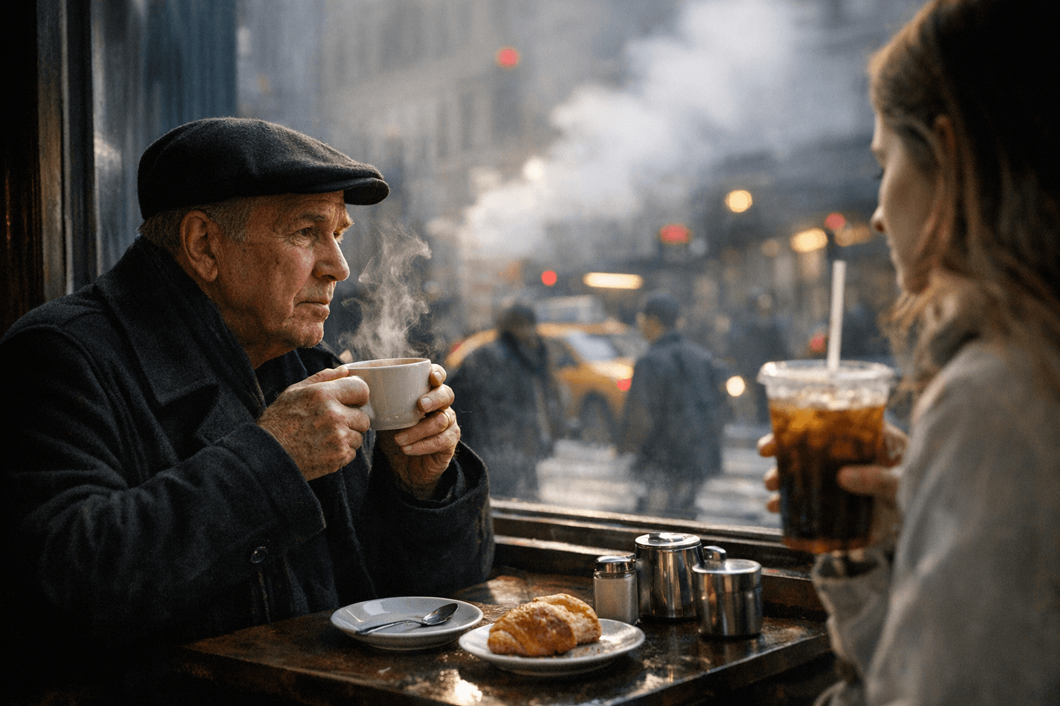 As iced coffee surges, New Yorkers still cling to hot coffee rituals