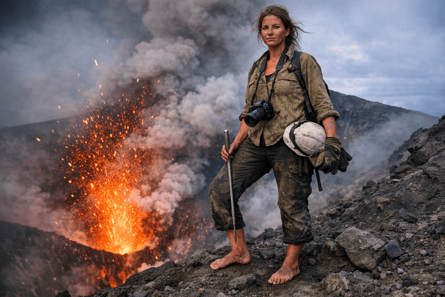 Barefoot volcanologist portrait wins top prize at World Photography Awards