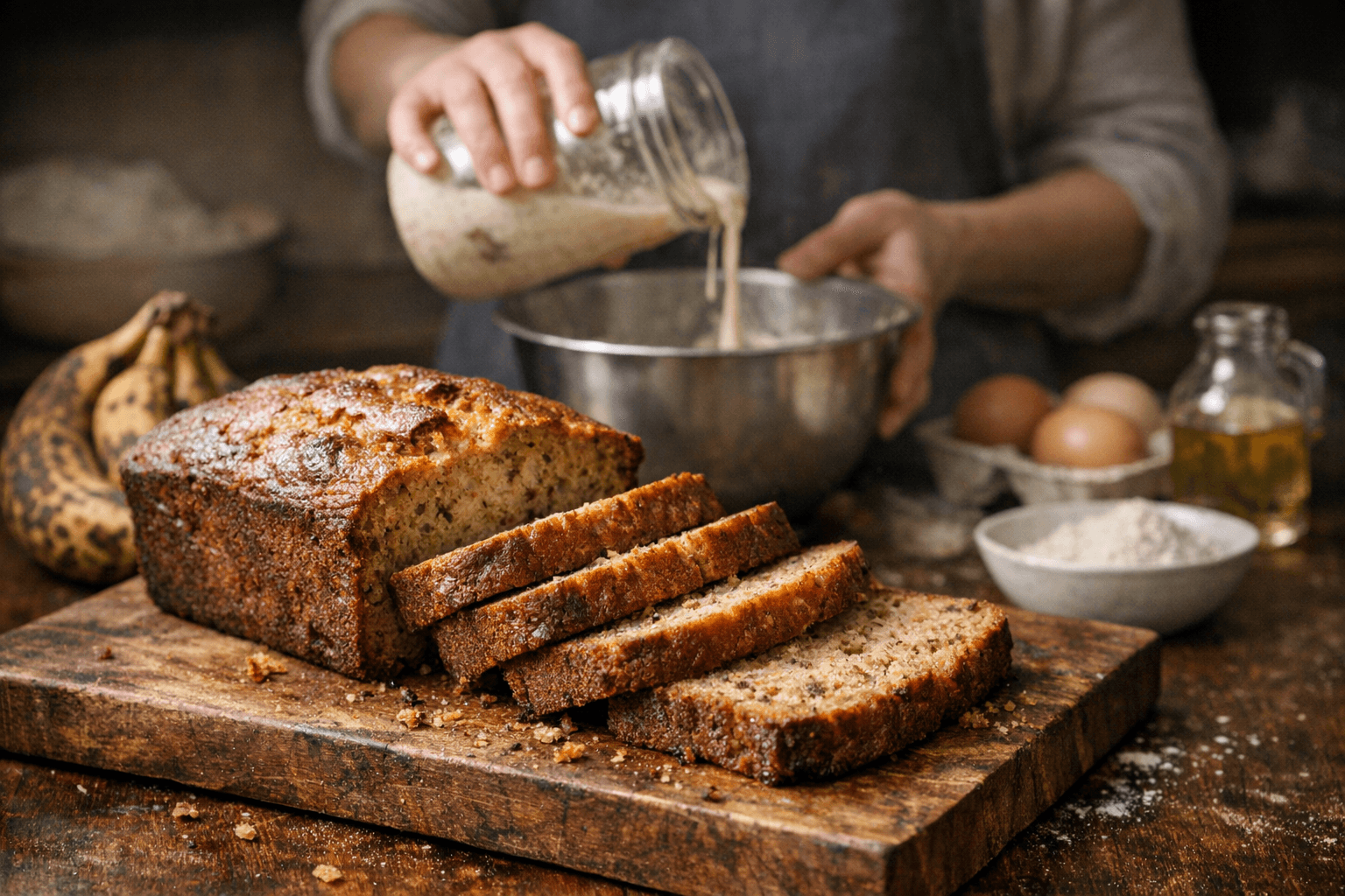 Sourdough Discard Banana Bread Stays Moist for Three Days, with a Five-Minute Mix