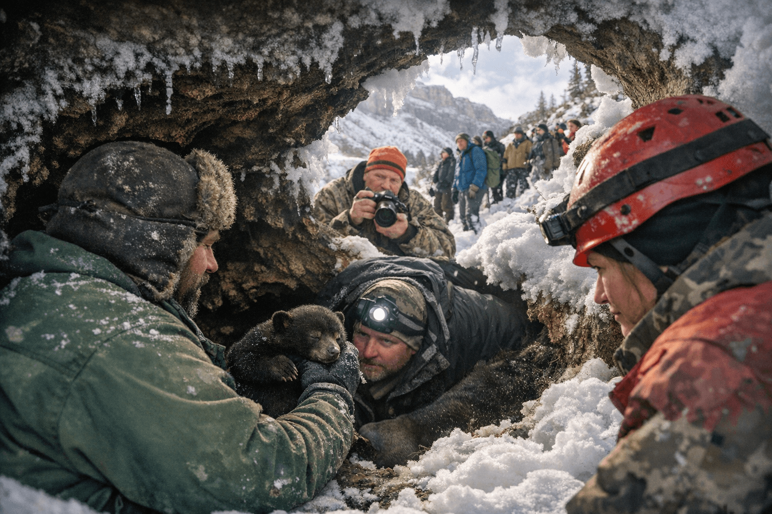 Utah bear den check brings researchers, volunteers into Book Cliffs snow