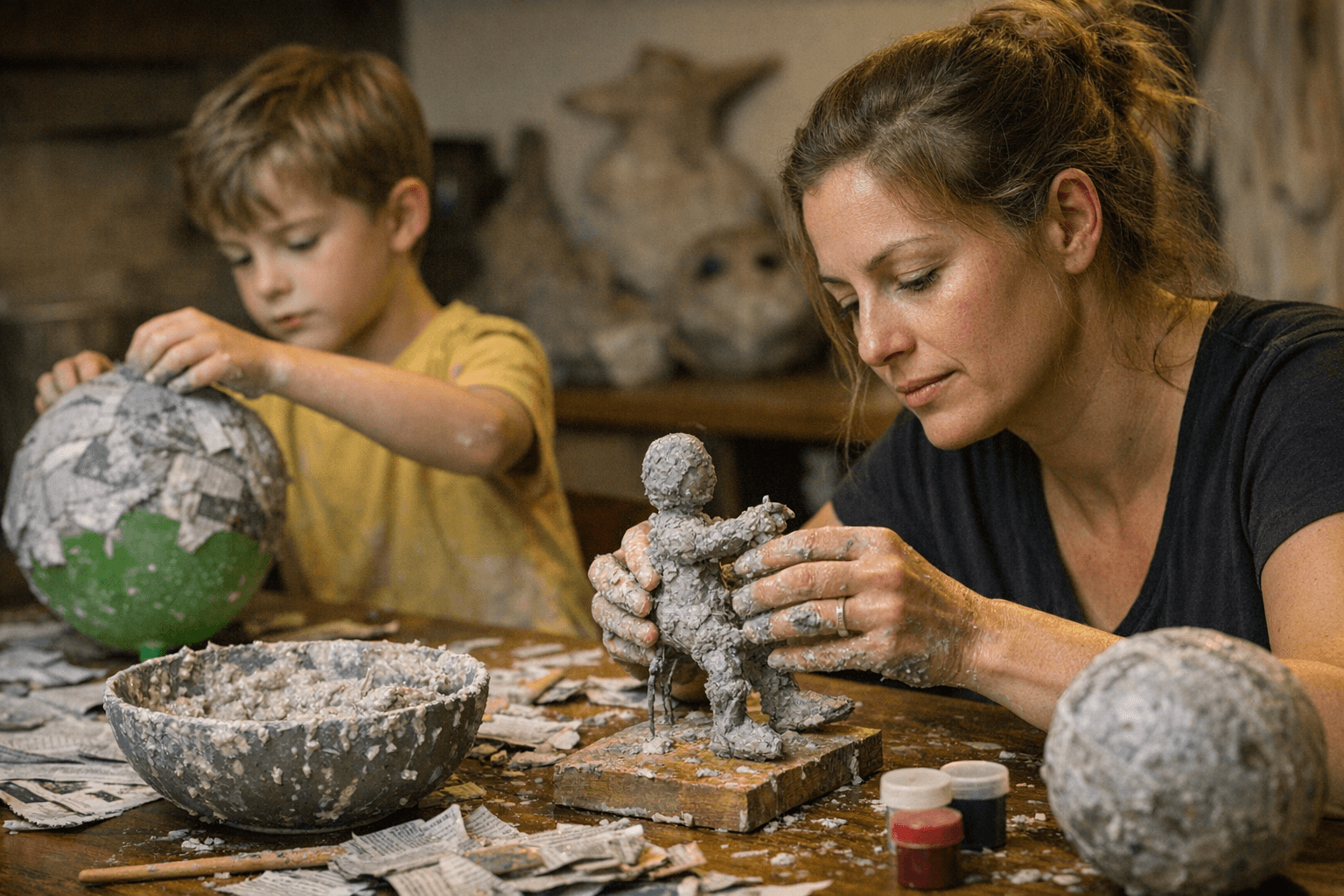 עיסת נייר: 2 שיטות פשוטות ליצירה, פיסול ומשחק