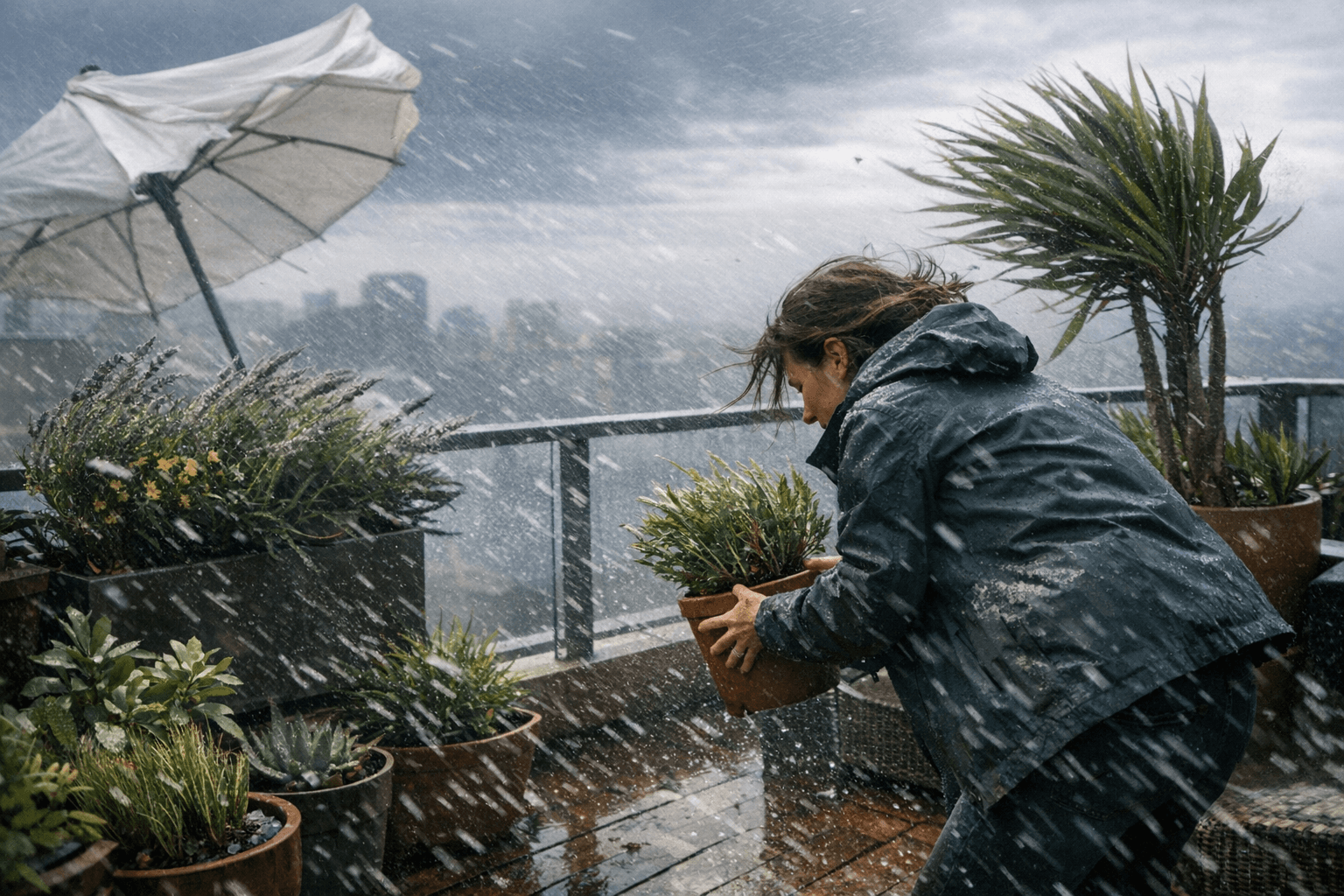 צמחים למרפסת סוערת: 10 פתרונות שמגנים מרוח ויובש