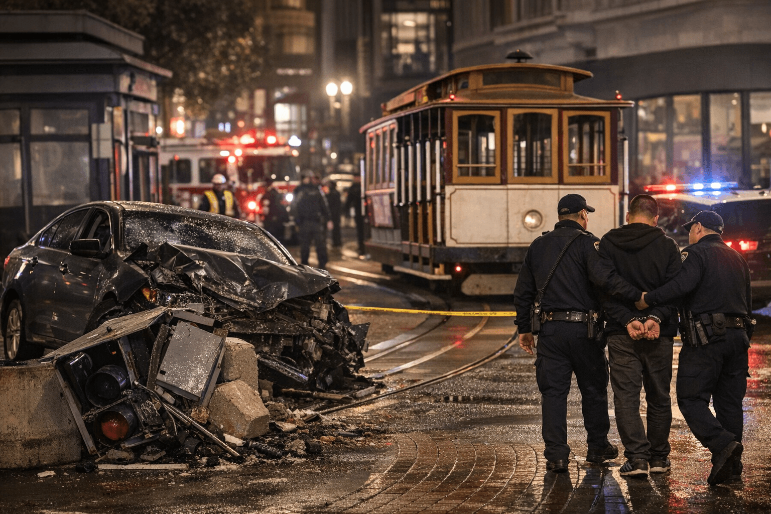 DUI crash shuts down Powell Street cable car turnaround, suspect arrested
