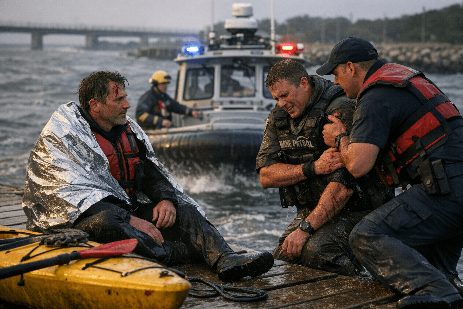 Kayaker rescued near Shinnecock Canal, victim and officer injured