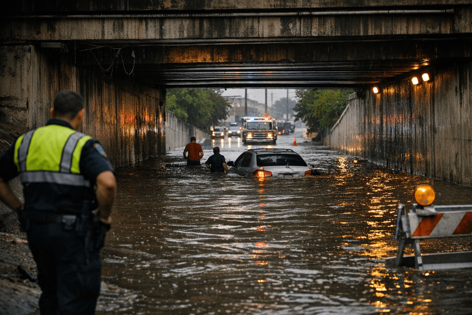 Navigation Boulevard underpass floods again, cutting off east Houston route