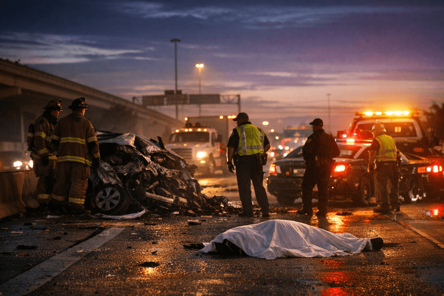 Deadly pre-dawn crash shuts down lanes of U.S. 290 in Houston