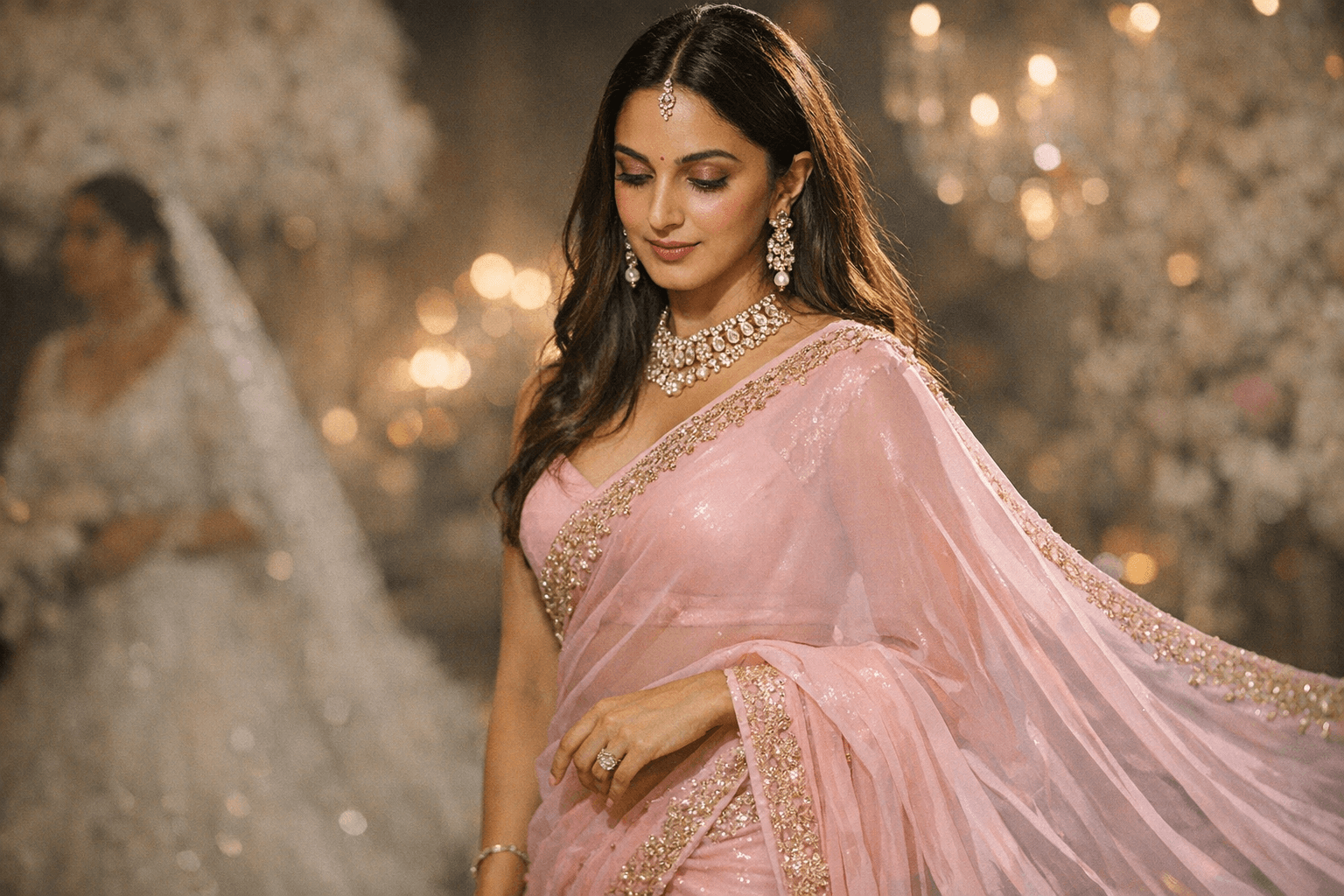 Kiara Advani’s baby-pink Masaba sari makes a soft bridal statement