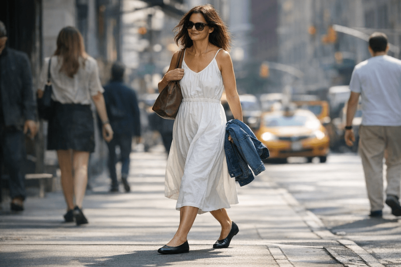 Katie Holmes Makes Glove Flats the Chic Spring Sandal Alternative