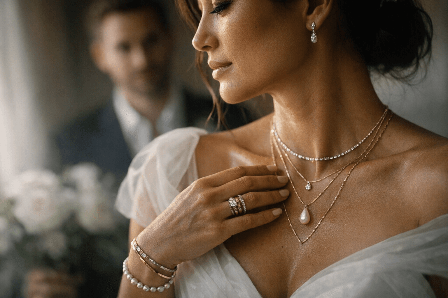 Modern brides embrace layered, personal jewelry for lasting wedding style