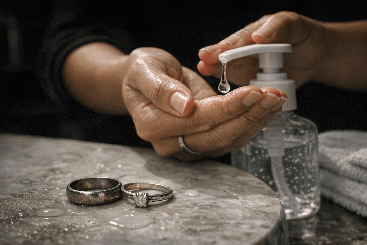 How Hand Sanitizer Can Tarnish Minimalist Silver and White Gold