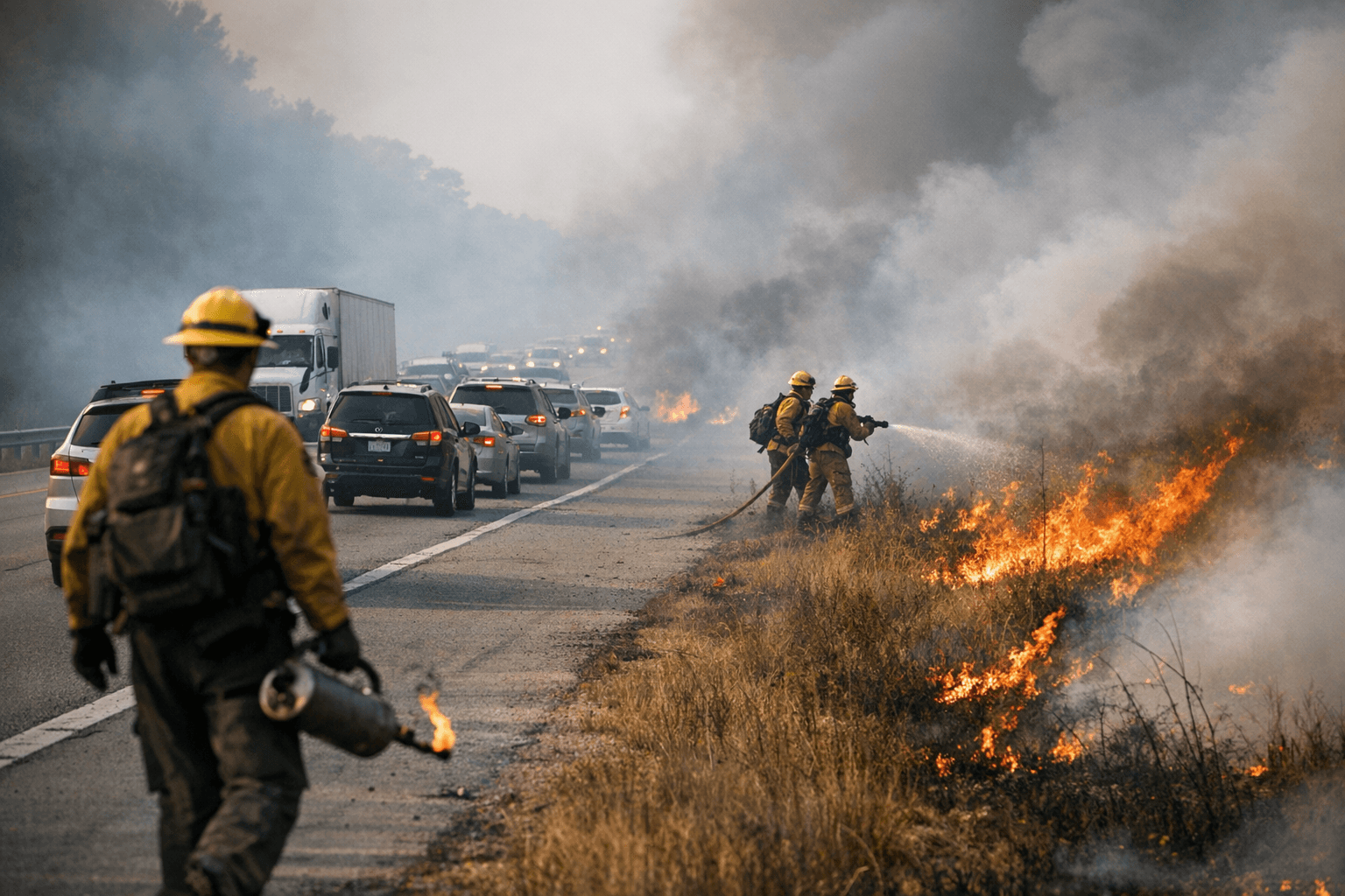Grassfire slows I-65 traffic between Montgomery and Prattville, crews respond