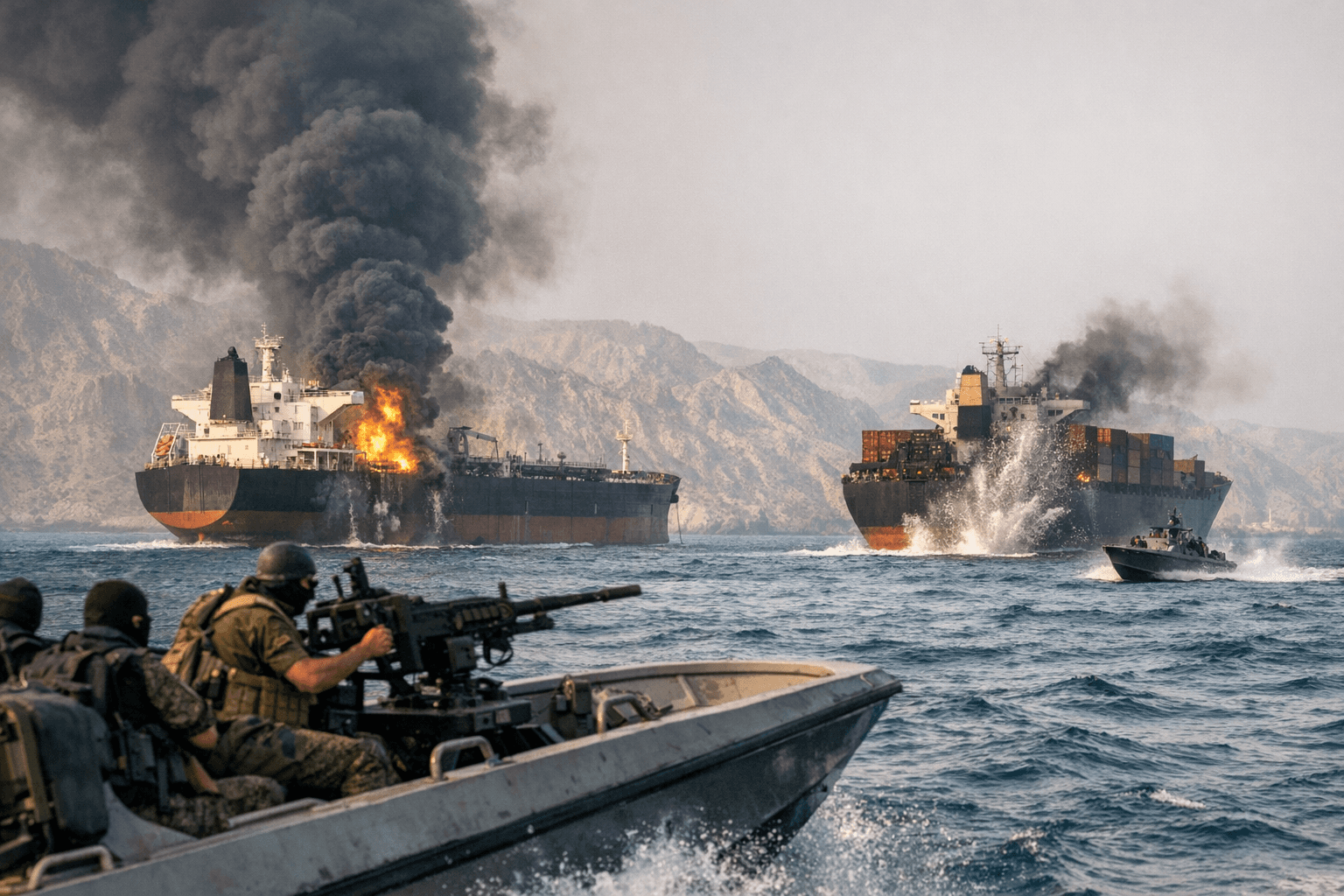 Iranian forces attack two ships near Strait of Hormuz, UK says