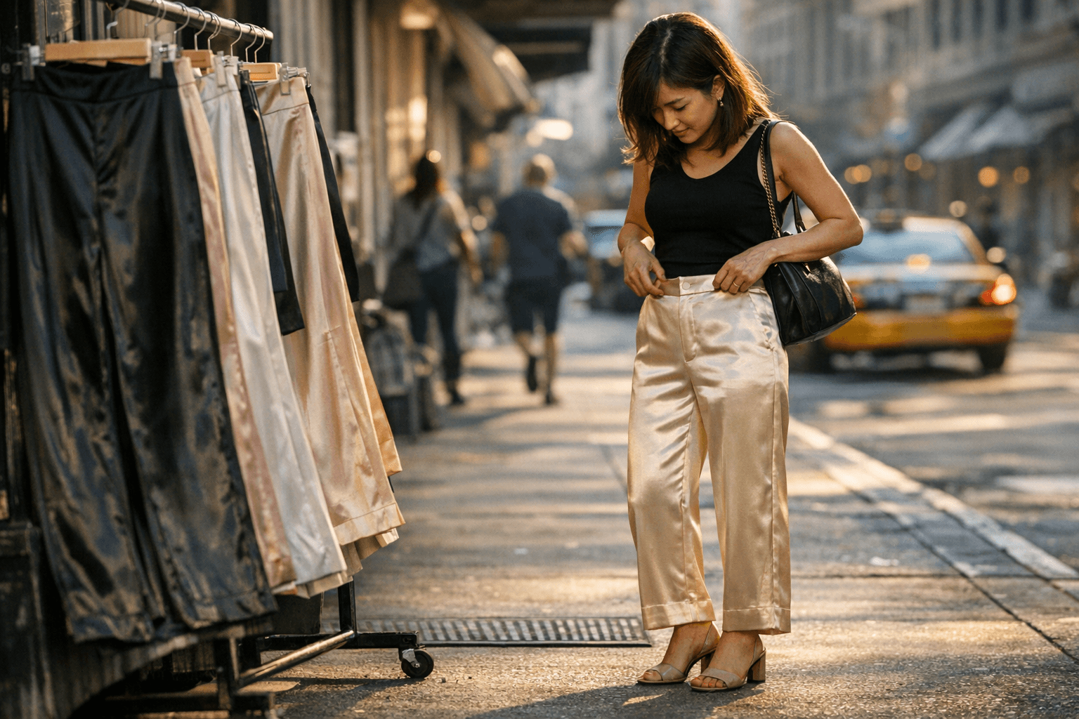 Petite Shoppers Can Try This $37 Satin Trouser Trend